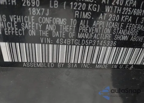 2023 Subaru Outback Onyx Edition Xt z USA, uszkodzony, nr VIN 4S4BTGLD5P3145336